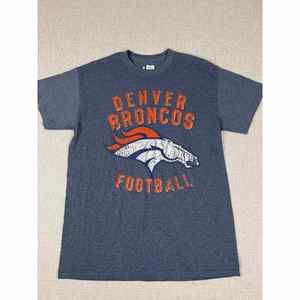 Denver Broncos NFL Team Apparel Football Gray Orange Tshirt Medium short sleeve